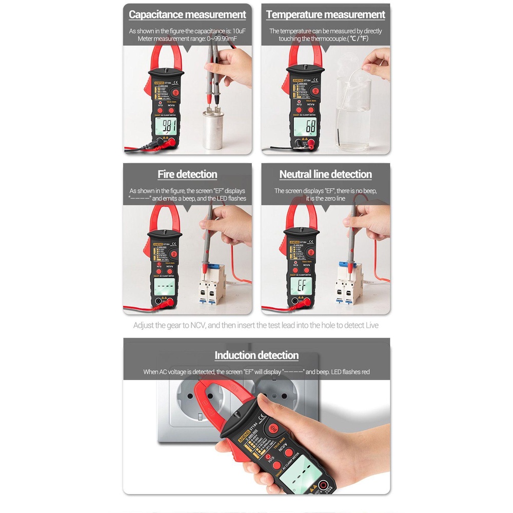 POPULAR Populer Digital Clamp Meter Data Show 6000jumlah True RMS Profesional Measuring Tester