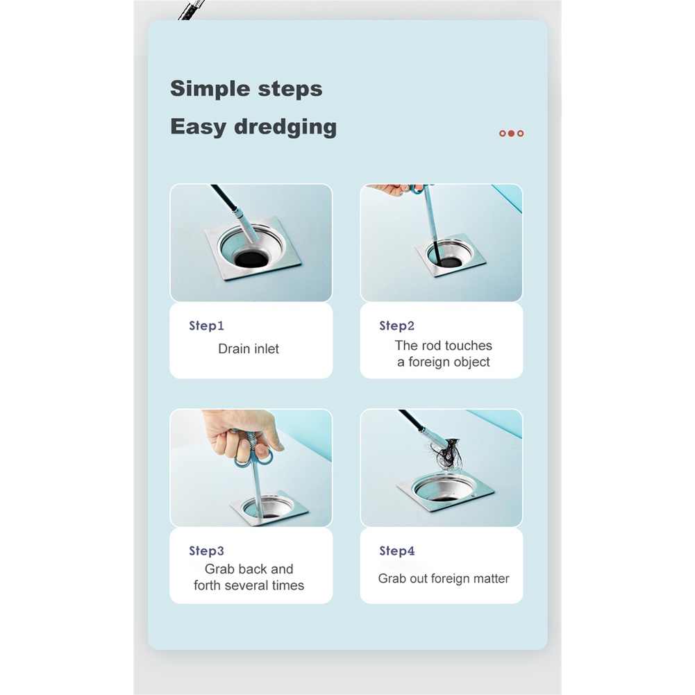 ღ Dapat Digunakan Kembali Pipa Saluran Pembuangan Unblocker Kamar Mandi Rambut Selokan Mengeruk Telescopic Fleksibel Pickup Cakar Anti Penyumbatan Membersihkan Dapur Wastafel Drain Menyumbat remover