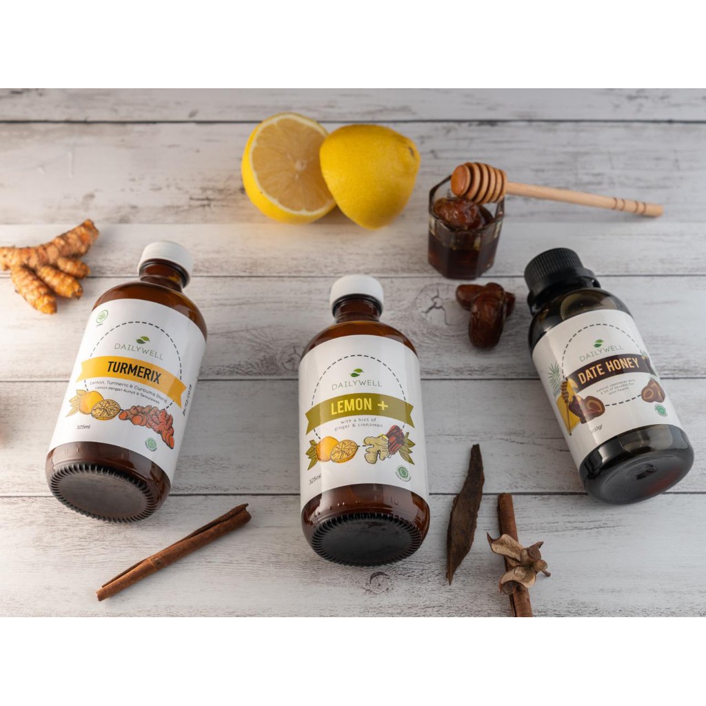 Paket hemat Dailywell - Bundling Daily well - Healty Detox Lemon+Date+Turmerix - Lemon Kunyit Madu