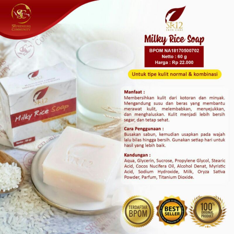 AMPUH Milky Rice Soap/sabun beras susu/sabun herbal/sabun jerawat original aman sudah bppom