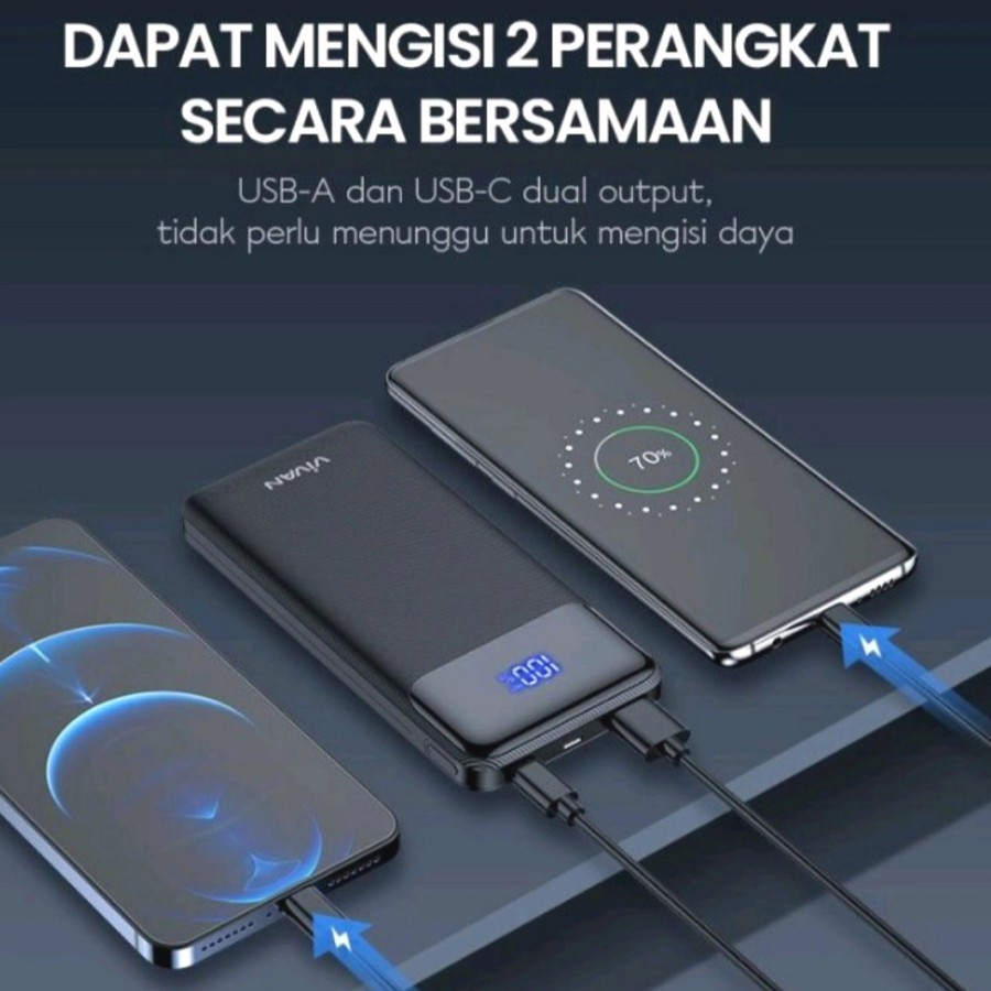 Vivan VPB-X10 10000mAh Powerbank 20W Fast Charging LED Powerbank