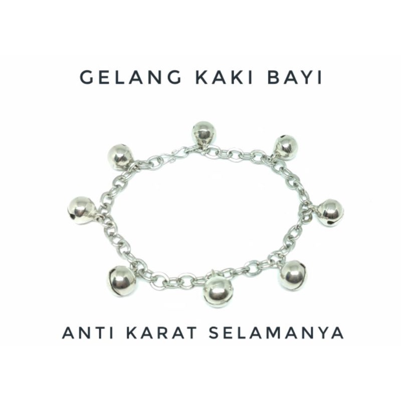 Gelang Tangan Monel Kalung Monel Gelang Kaki Monel Rantai Baja Putih Bayi Anak Custom