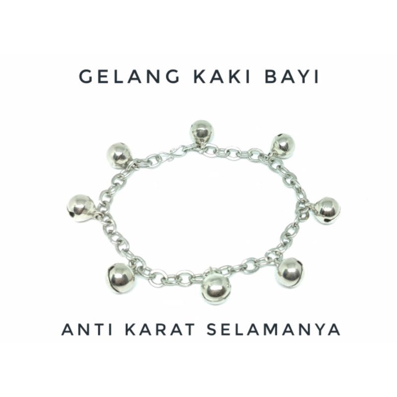 Gelang Tangan Monel Kalung Monel Gelang Kaki Monel Rantai Baja Putih Bayi Anak Custom