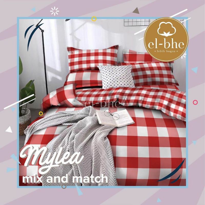 Sprei motif kotak kotak warna merah