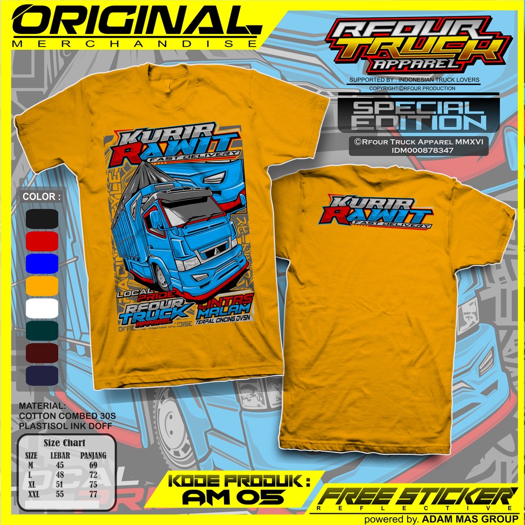 BAJU KAOS TRUK BALAP KURIR RAWIT KAOS TRUCK OLENG KURIR RAWIT KAOS DEWASA GAMBAR TRUCK KURIR RAWIT KAOS TRUCK PREMIUM SABLON PLASTISOL KAOS RFOUR TRUCK ORIGINAL