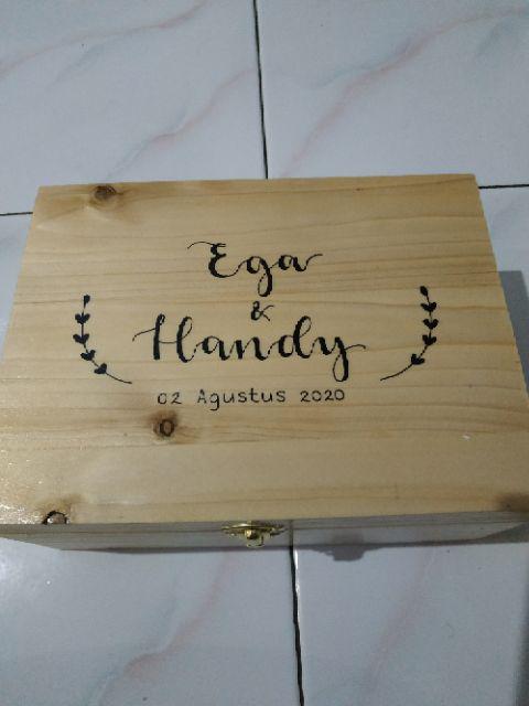 Tempat Perhiasan Cincin Mahar Kotak Perhiasan 3 Ruang