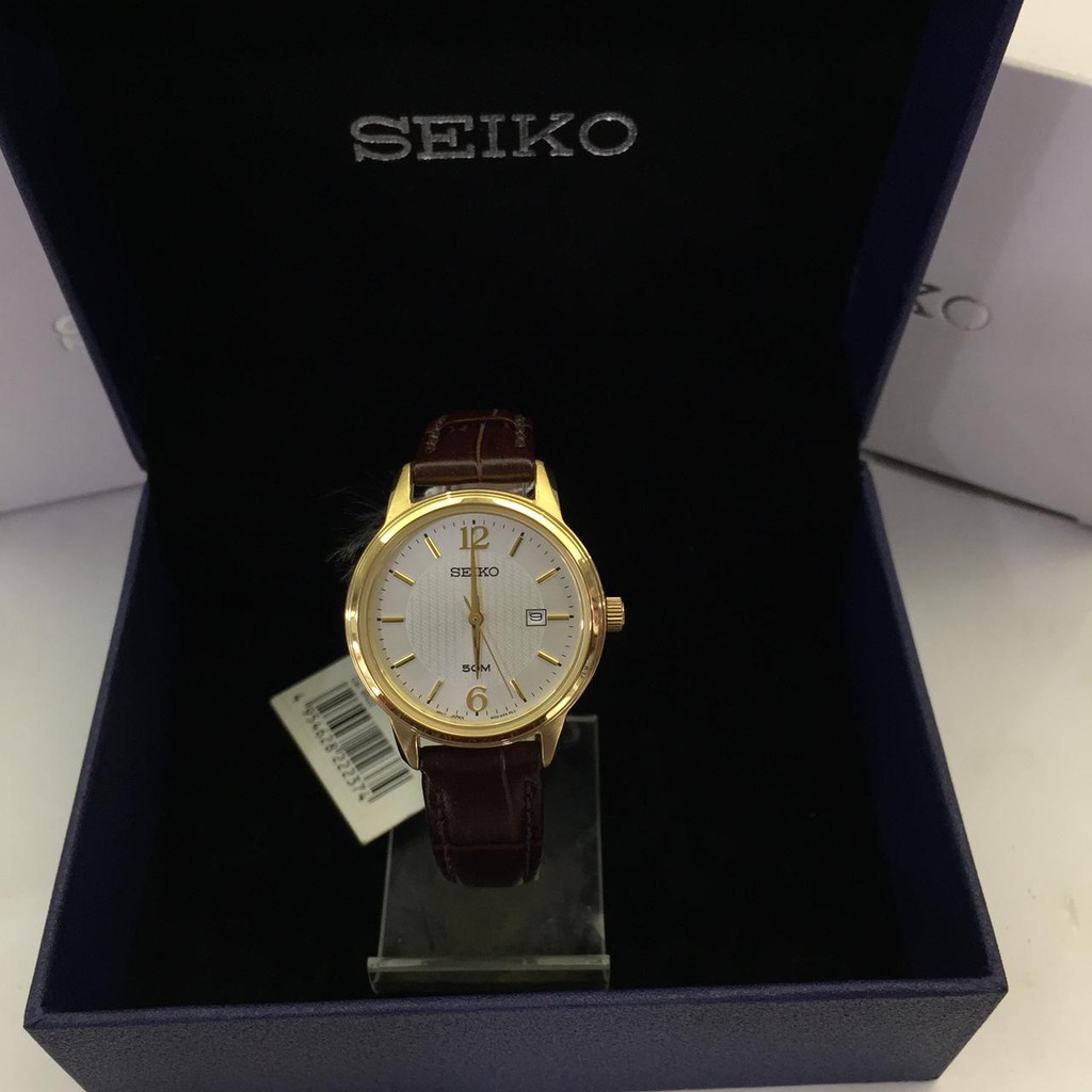 JAM TANGAN WANITA SEIKO SUR658P1 BROWN GOLD ORIGINAL