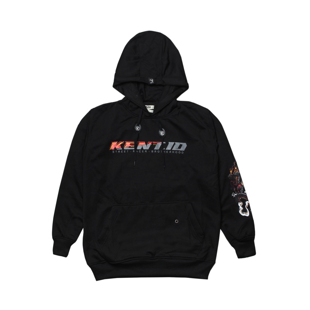 Kent Jaket Sweater Hoodie Hitam Unisex Kent Id Font Big