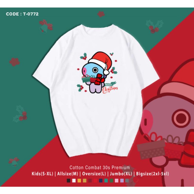 KAOS NATAL MANG BT21/T-SHIRT MERRY CHRISTMAS BT21 MANG