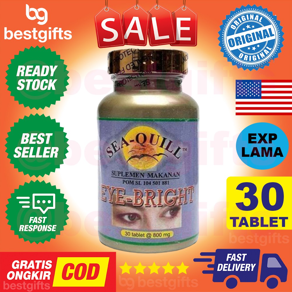 SEA-QUILL SEAQUILL SEA QUILL EYE BRIGHT 500MG VITAMIN PENGLIHATAN LELAH MATA RABUN INFEKSI 30 TABLET