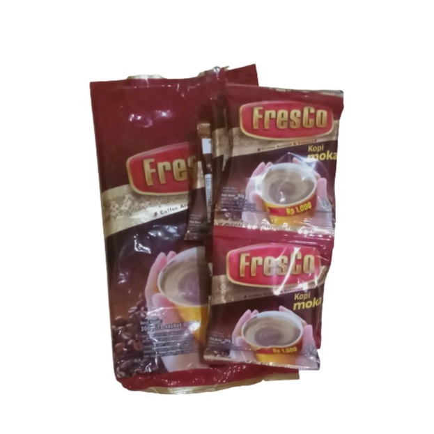 

FRESCO COFFEE ARABICA & ROBUSTA KOPI MOKA ISI 10 SACHET .