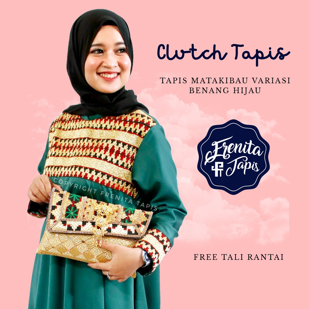 [BISA COD] Clutch Tapis Lampung Matakibau Bintang Hijau S M L