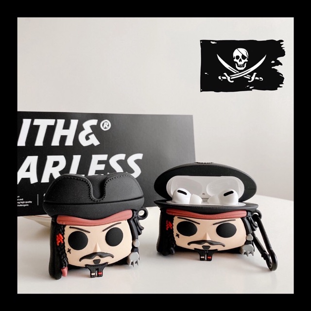 Case airpods Pro BajakLaut pirates lucu unik karakter JAck SPARROW JOHNY deep AIRPODS CASE 1 2 READy