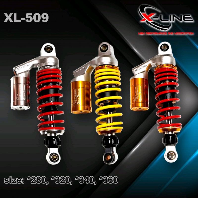 Shock Shockbreaker Xline XL 509 2B 280 320 340 mm Tabung Atas Yamaha Honda Suzuki Cb Herex Jupiter