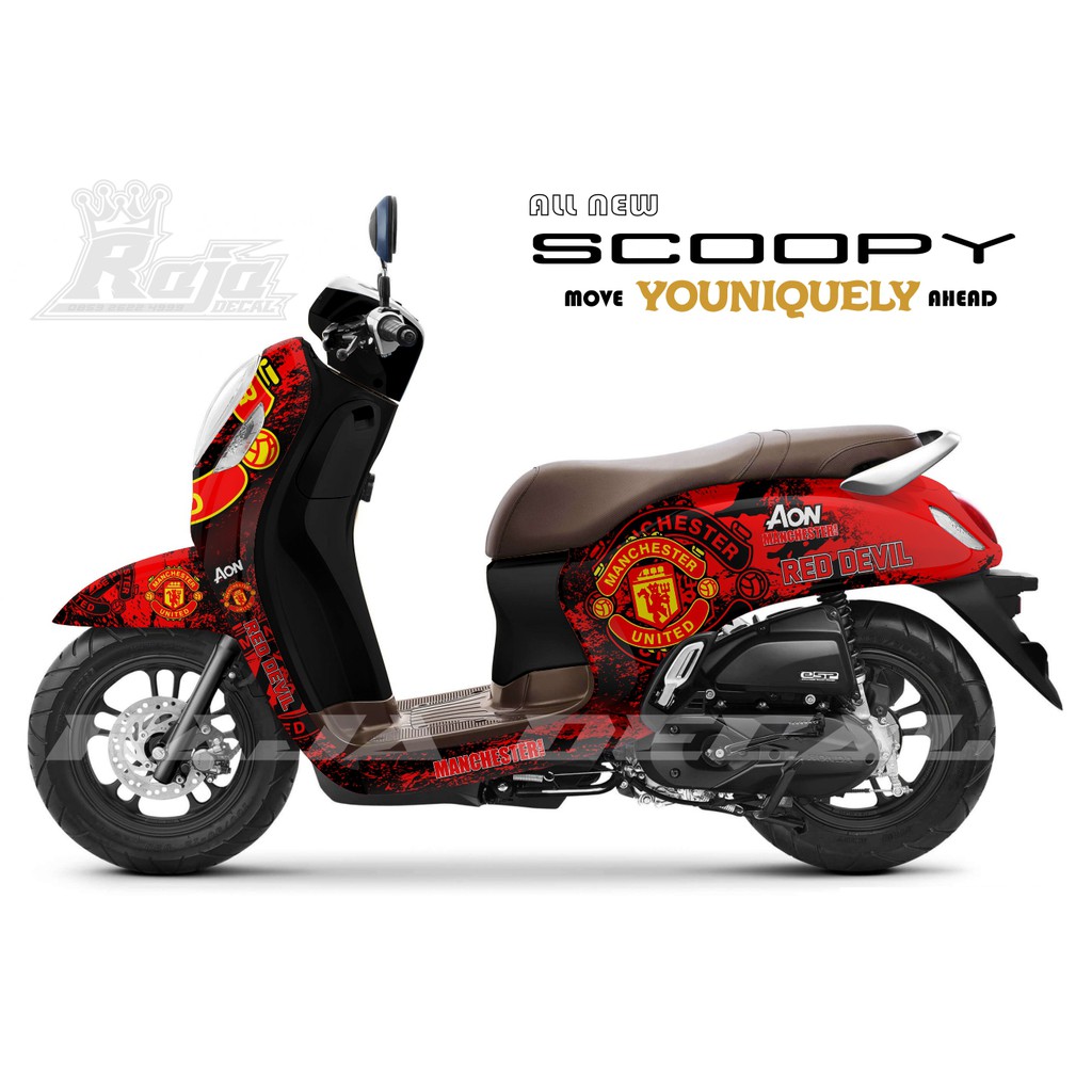 Decal Stiker Motor Scoopy New 2021 Desain Man United