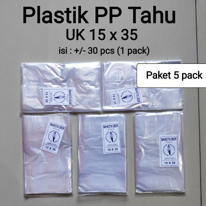 Plastik PP Tahu uk.15x35 Plastik Bening Tipis