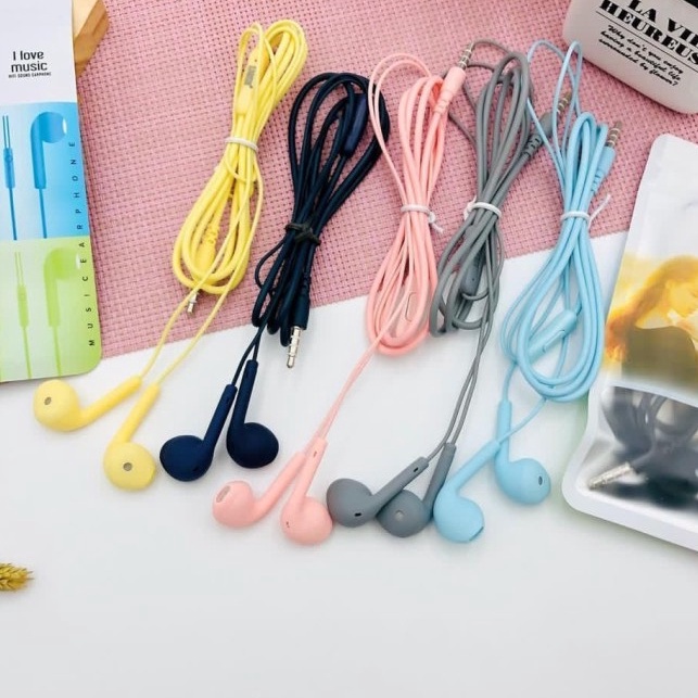 HANSFREE WARNA WARNI JACK 3.5 - HEADSET MACARON EXTRA BASS U19 - FA