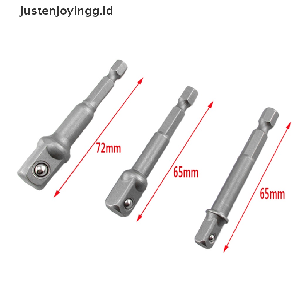 Set Adapter Socket Mata Bor HEX 1 / 4 Ke 1 / 2 1 / 4 3 / 8 inch Tanpa Kabel