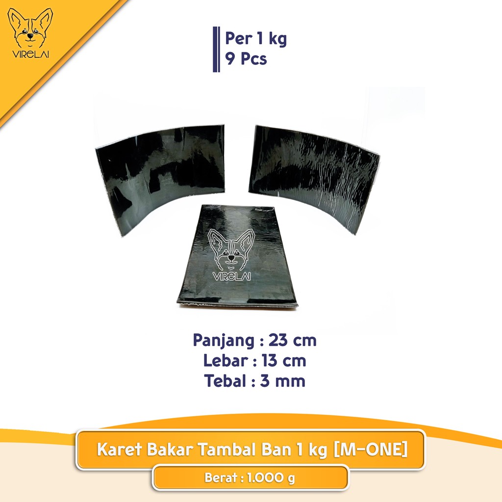 1 Kg Karet Bakar Tambal Ban Tebal 3 mm [M-One]