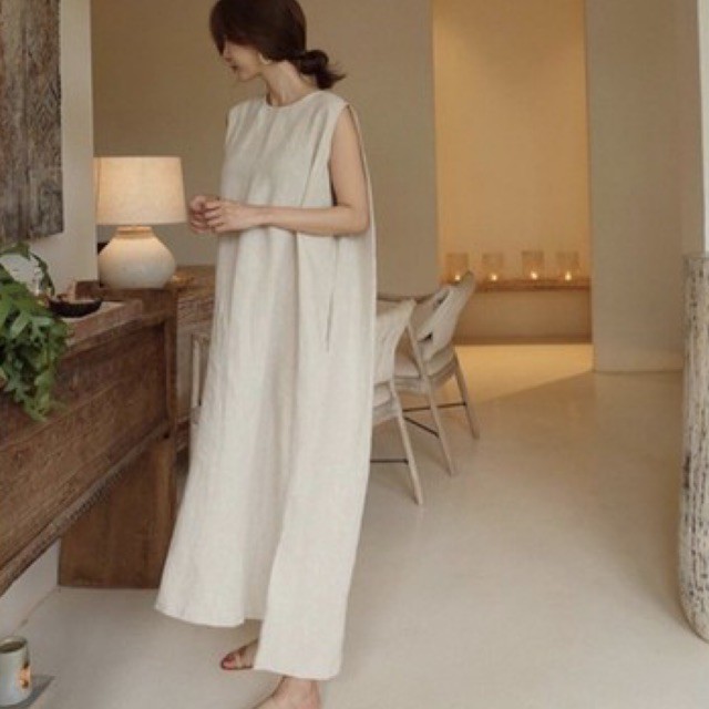 Beige sleveless dress