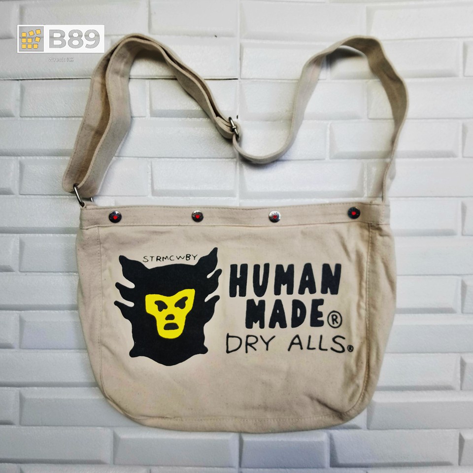 TAS SELEMPANG Human Made Canvas Dry Alls sling bag - White