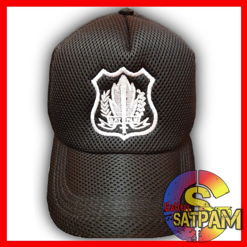 Topi Logo Satpam - Topi Logo Security Coklat