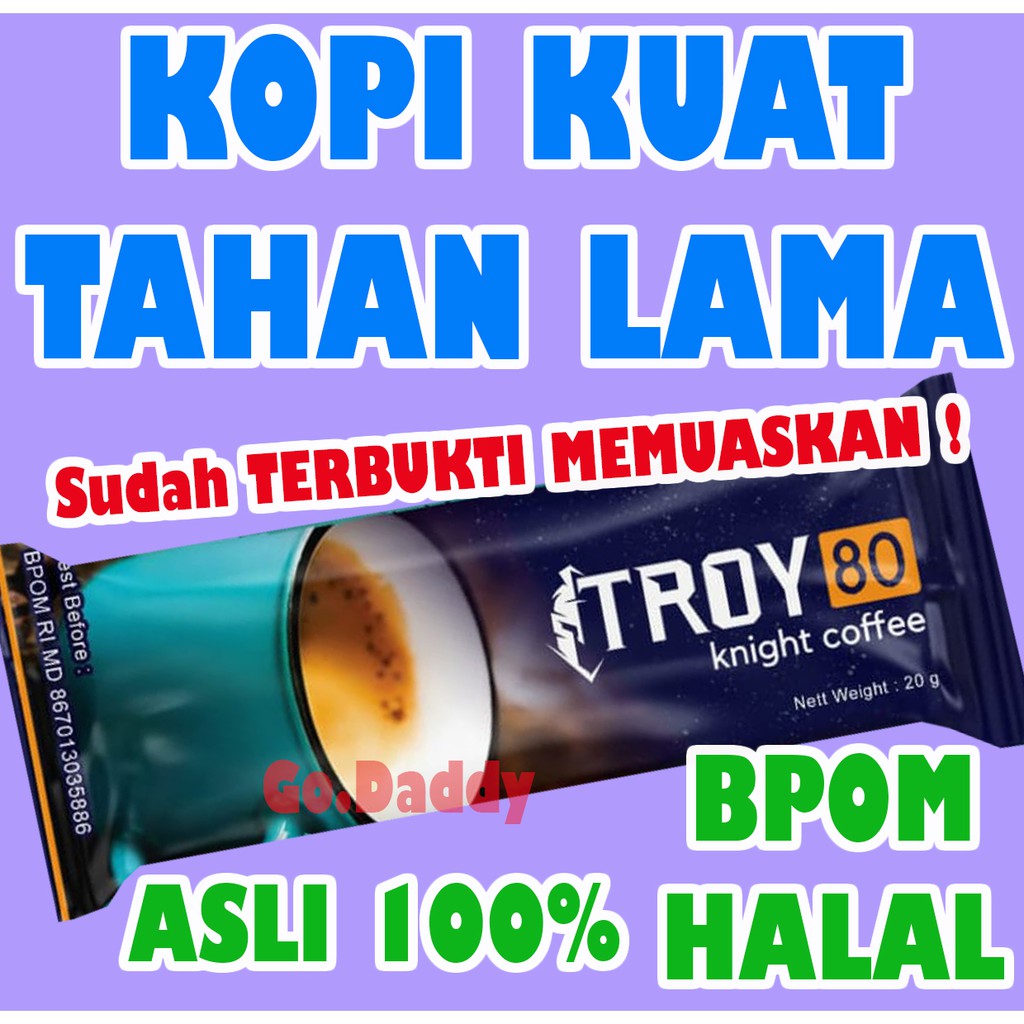 1 sachet Troy 80 kopi Kopi Pria Dewasa Kuat Tahan lama BPOM Stamina soloco ORI Perkasa titan Stamina