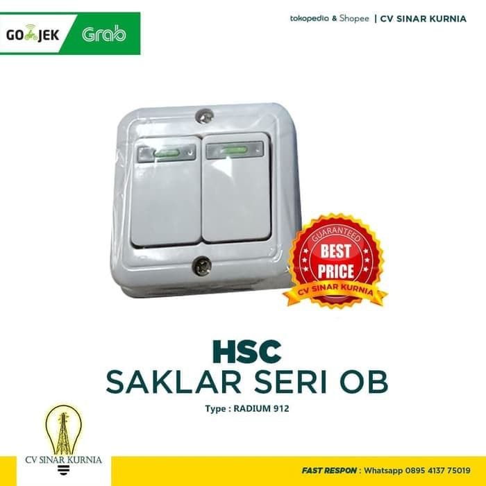 Saklar Merk HSC 912 Seri OB Outbow Warna Radium Putih