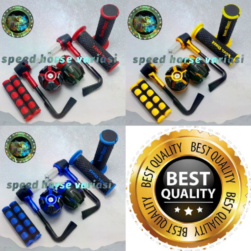 Paket 4 item Proguard L rizoma+Handgrip Gelombang+jalu As roda+karet Handle untuk semua motor Universal motor Variasi
