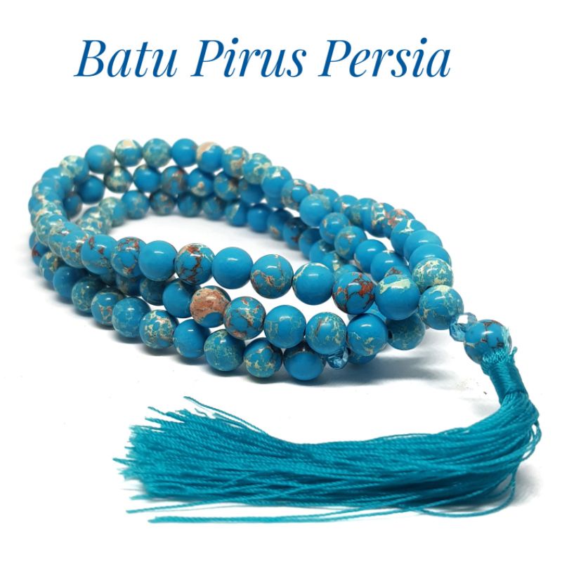 TASBIH BATU NATURAL PIRUS PERSIA 99BUTIR 8MM