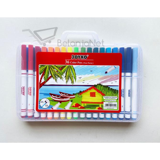 

(COD) Spidol Warna Color Pen Joyko CLP-17 36 warna washable bisa dicuci