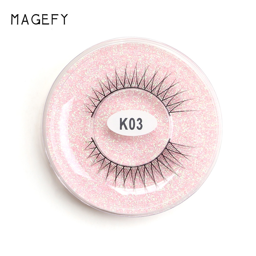 MAGEFY 1 Pasang Bulu Mata  Palsu Super Alami K01-K10 Buatan Tangan Lem Bulu Mata Bulu Mata Eyelash Extension 7126