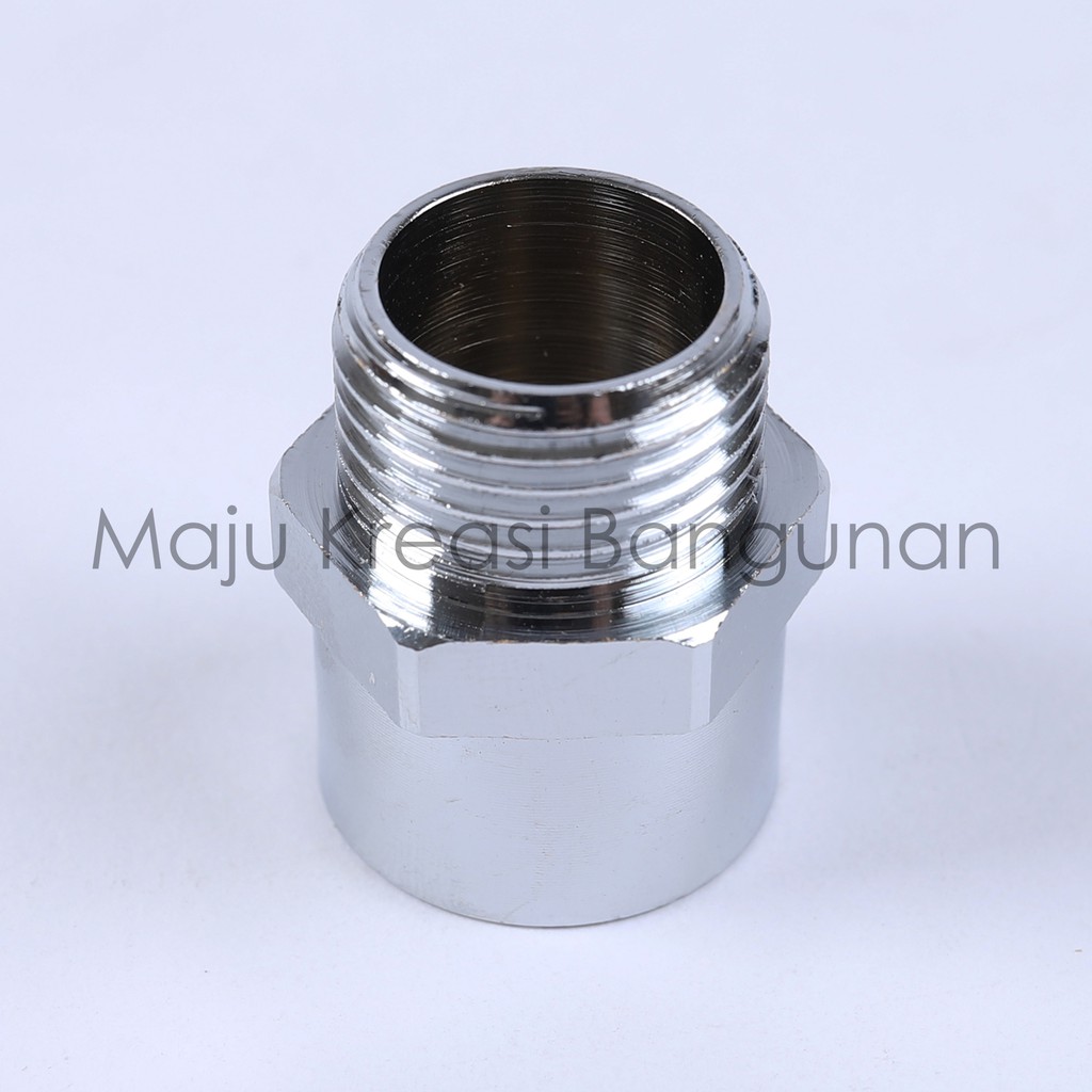 Sok Kran Drat Luar Dalam SOLIGEN 1/2 Inch Inci Pendek Kuningan Sock Sambungan Keran Nepel Pipa 1/2&quot;