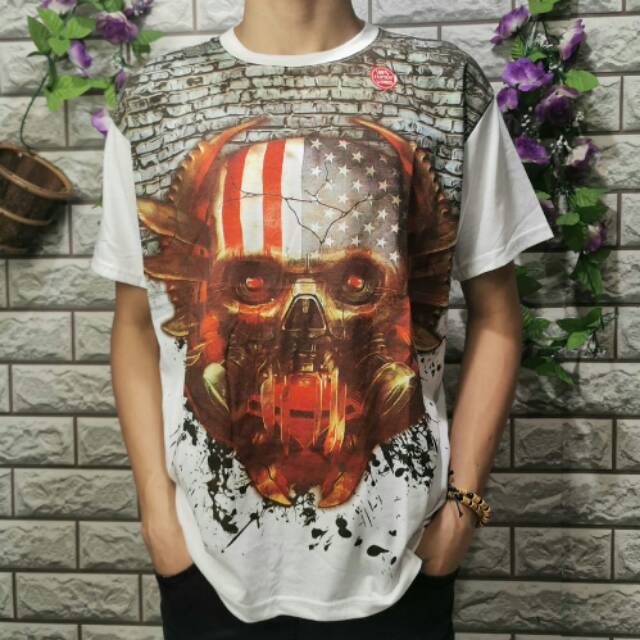 Tshirt kaos pria marcelo burlon. Kaos murah printing