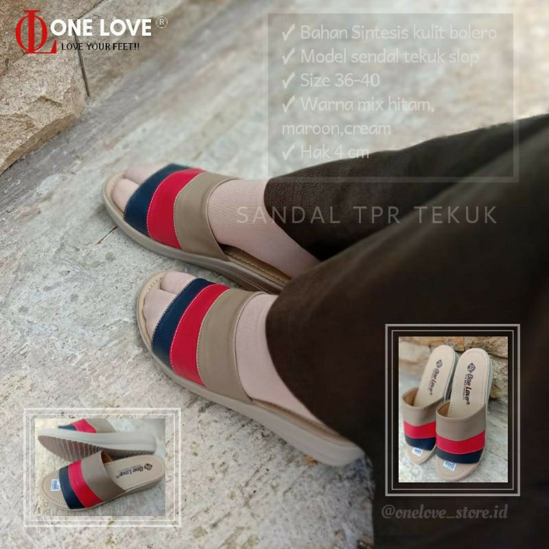 SANDAL TEKUK PELANGI ONE LOVE, SANDAL TEKUK TPR ONE LOVE, SANDAL HAK WEDGES ONE LOVE, SANDAL ONE LOV