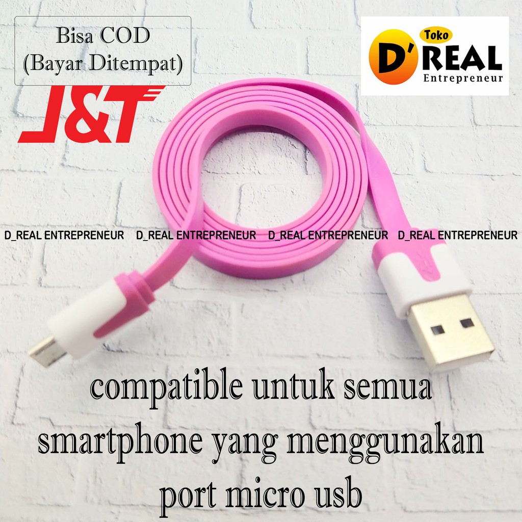 [ Isi 2pcs ] KABEL CHARGER FAST CHARGING 2.1A GEPENG MICRO USB CABLE FOR ANDROID HIGH QUALITY