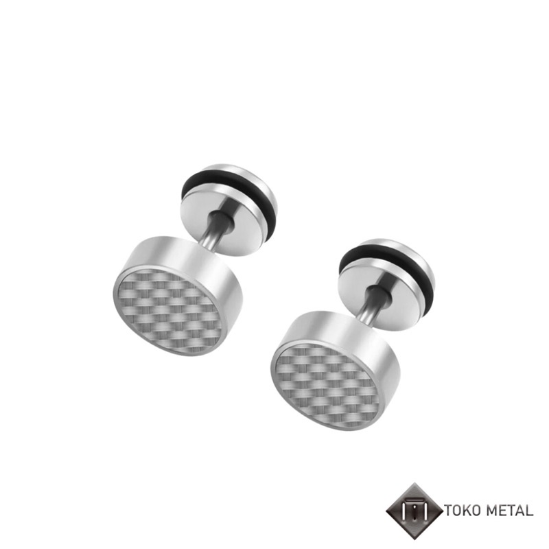 Anting 100% Titanium Kualitas Tinggi Tindik/Pircing Serat Karbon Untuk Pria [ Toko Metal ]