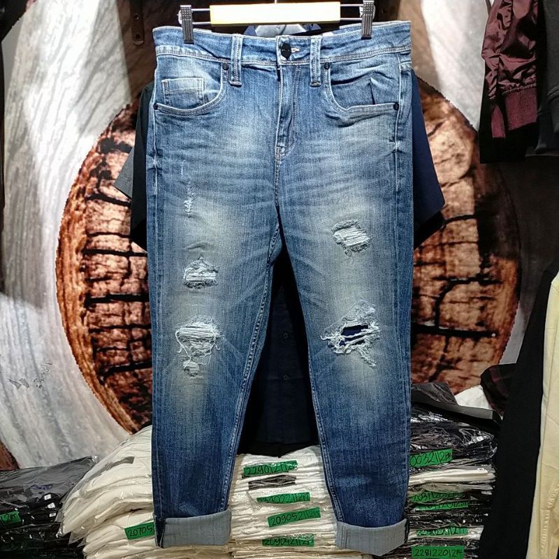 CELANA JEANS DENIM GREENLIGHT ORIGINAL CELANA PANJANG JEANS DENIM RIPPED GREENLIGHT ARIEL NOAH