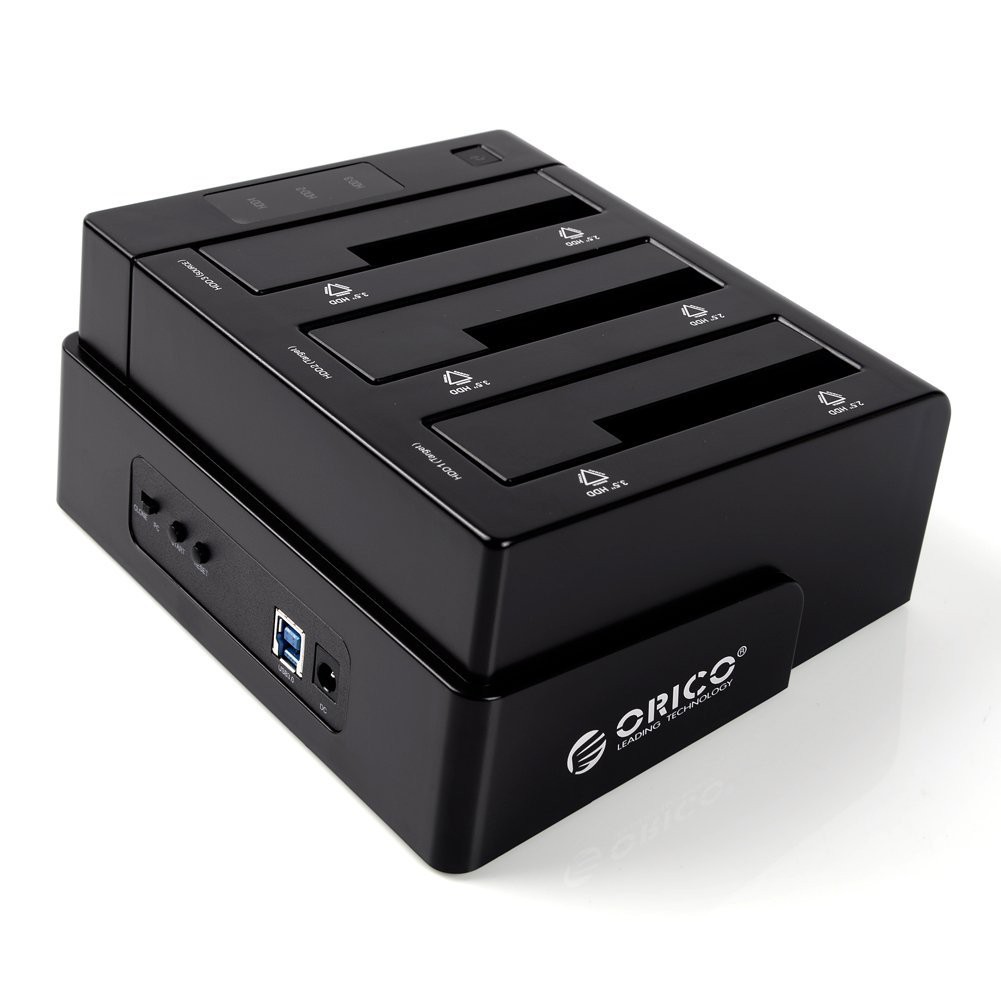 Docking ssd hdd hard drive disk orico 3 slot 2.5&quot; 3.5&quot; sata III usb 3.0 5Gbps offline clone duplicator station 6638us3-c 6638-us3