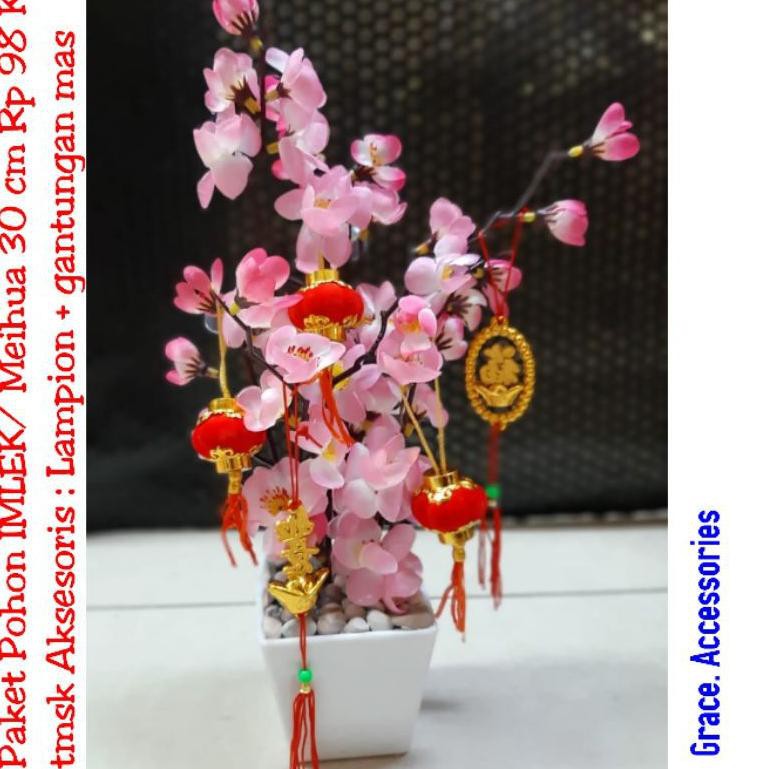 

Bisa COD Pohon imlek meihua angpao 40 cm paket aksesoris lampion imlek