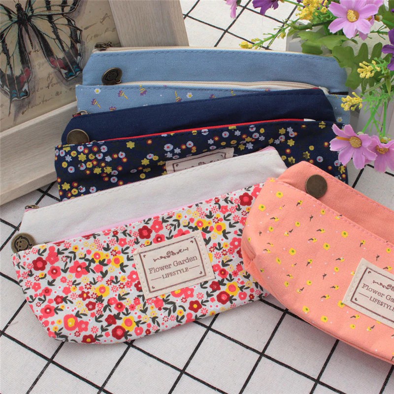 

INDORETAIL | 1 Pcs Kawaii Kanvas Pensil Kasus Sekolah Kantor Pasokan Ritsleting Tas Pensil Segar