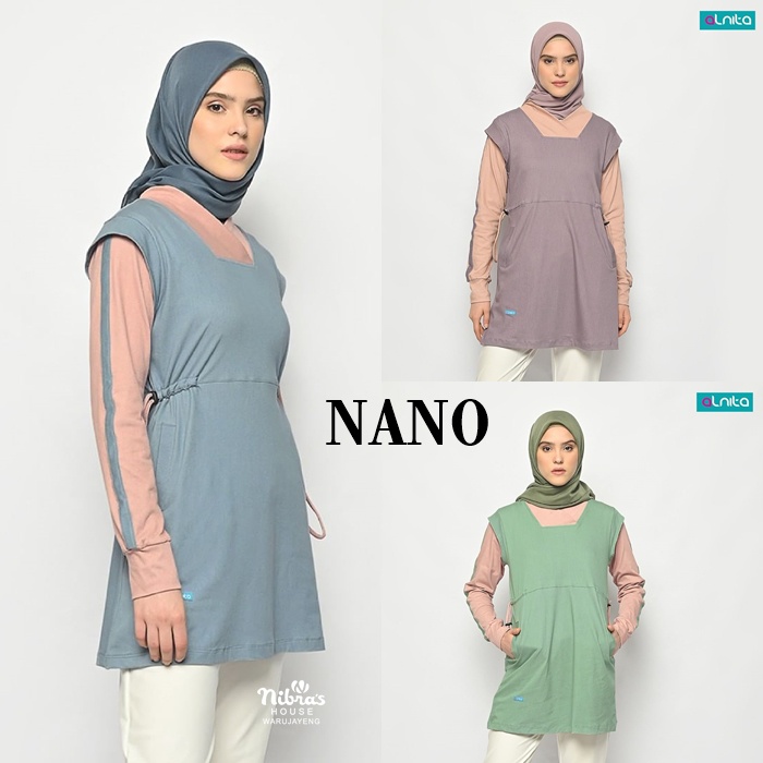 Atasan Casual Alnita Nano Tunik Calvin Jeans Serut