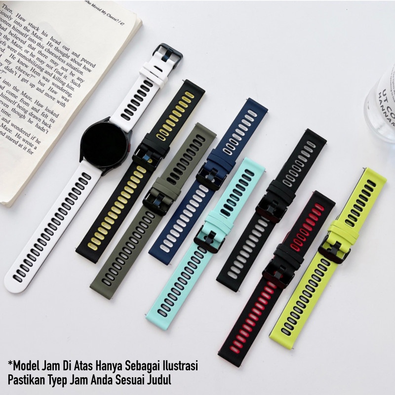 Dual Tone Tali Jam Mobvoi Ticwatch E3 - Strap 20mm Rubber Silikon Dengan Dua Warna