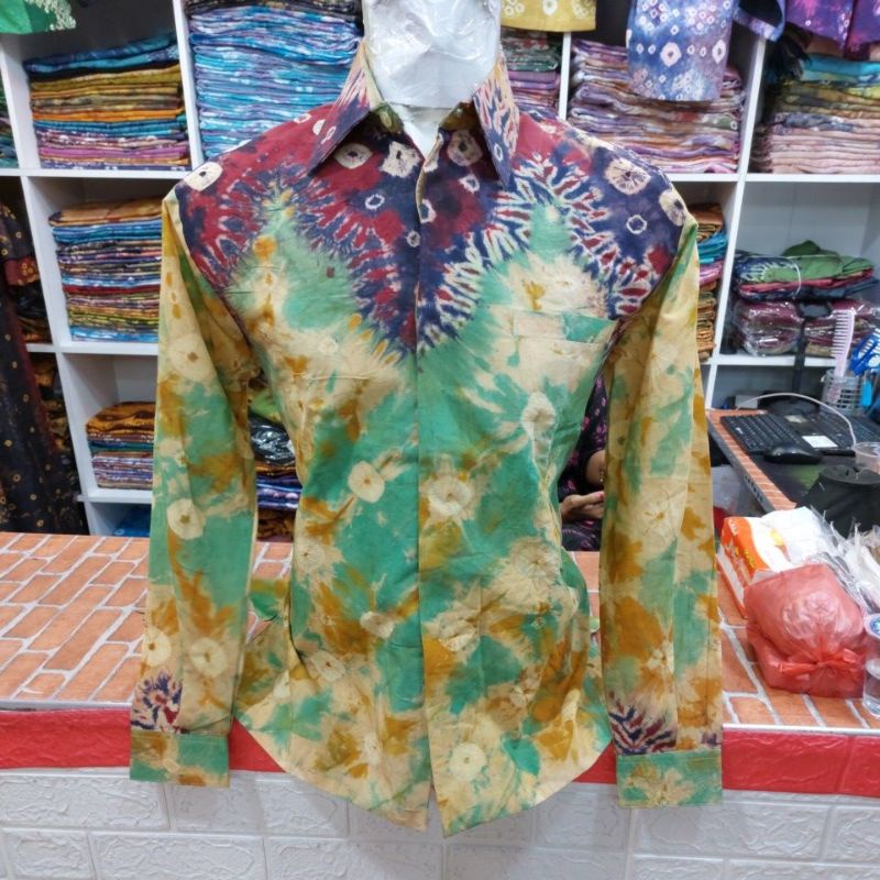 KEMEJA PRIA LENGAN PANJANG KEMEJA BATIK JUMPUTAN KHAS PALEMBANG | THAISILK SERIES