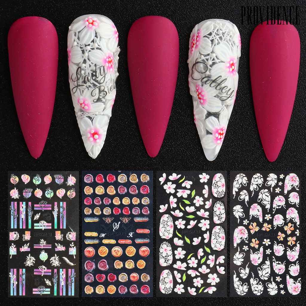 Providence Transfer Decals Flower Design Accessories Paper Colorful Nail Art Sticker Makeup Tools for Party