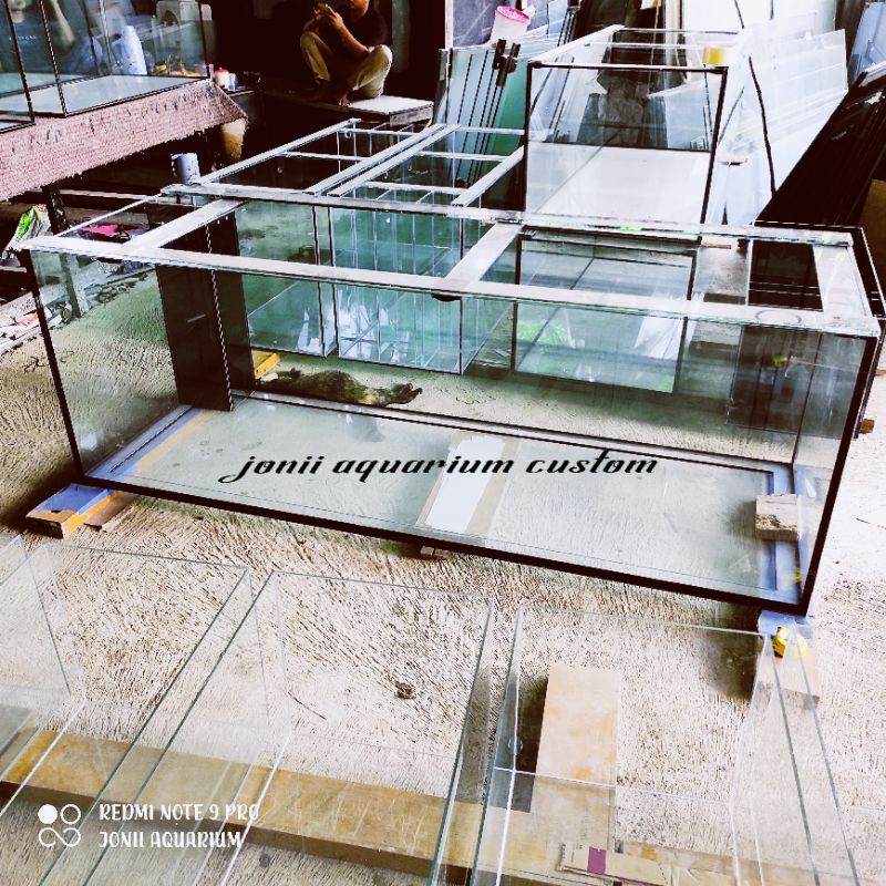 aquarium 200x60x70 12mm dan sump filter 100x60x40