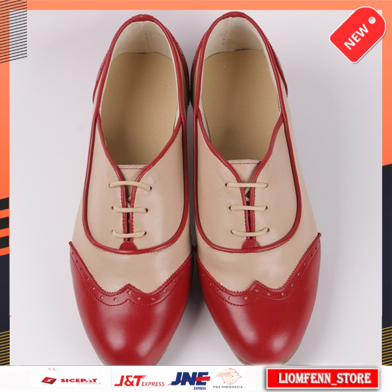 Sepatu Oxford Wanita Import Women's Flats Oxford Shoes Woman Genuine Leather Sneakers Ladies Brogues