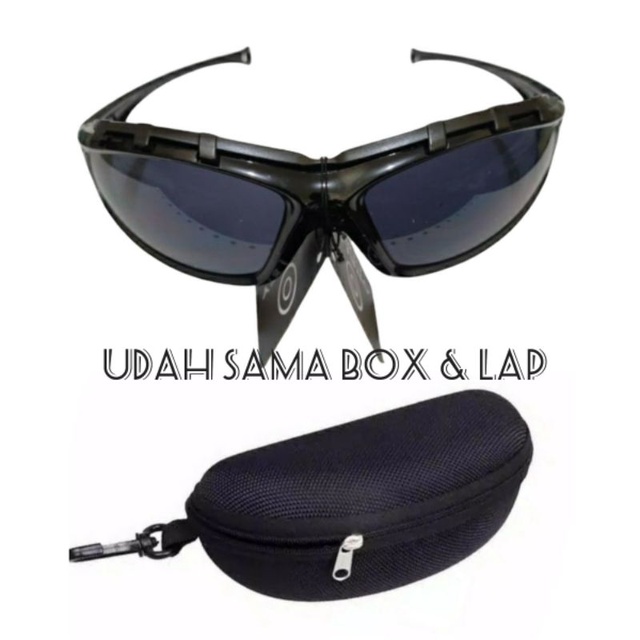 KACAMATA PRIA SPORT SUNGLASSES DENGAN BOX KACAMATA HITAM SAFETY