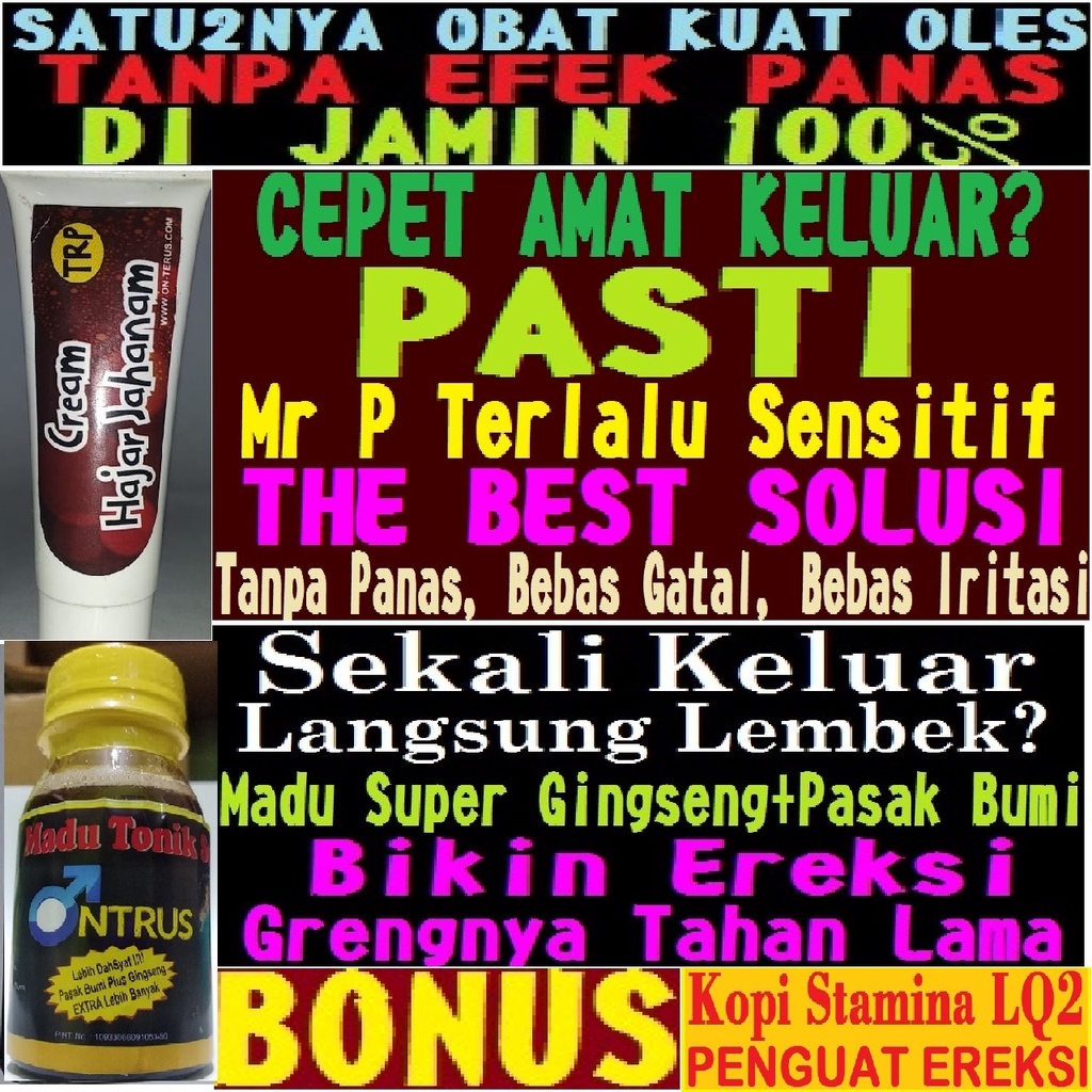 Obat Kuat Pria Oles CREAM TRP Tidak Kebas 100℅ Tidak Panas Tahan Lama BerjamJam Ampuh Alami Herbal