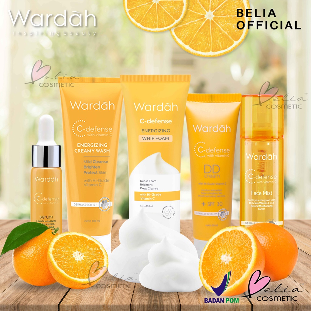 ❤ BELIA ❤ WARDAH C-Defense Series | C Defense Face Mist Creamy Wash Serum Waterclay Mask